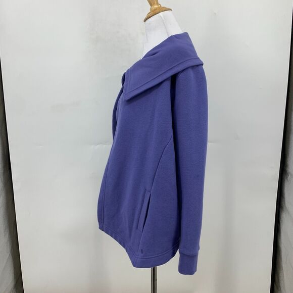 Zella Cape Cardigan Womens M Medium Drape Collar One Button Fleece Lined Cloak - Picture 5 of 11